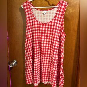 LuLaRoe Red and White Checkered Top